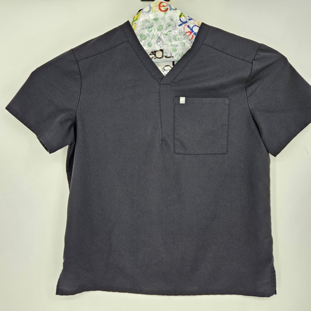 Fabletics Helix Scrub Top Mens Large Black Short Sleeve Uniforms Healthcare‎